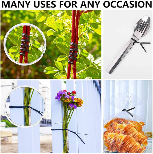400 Pcs Twist Ties for Bags 5" Cable Ties Bag Twist Ties for Cord Twist Bread Ties Reusable Black Plastic Coated Ties Heavy Duty Bread Ties Twist ...