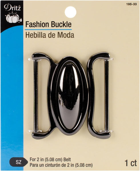Dritz 195-33 Fashion Buckle with Oval Design for 2-Inch Straps, Gunmetal...