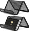 2 Pcs Black Business Card Holder Desk, Wire Mesh Business Card Holder Display, Desktop Business Card Stand, Metal Business Card Display Holder for...
