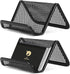 2 Pcs Black Business Card Holder Desk, Wire Mesh Business Card Holder Display, Desktop Business Card Stand, Metal Business Card Display Holder for...