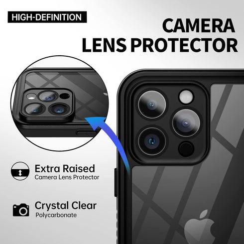 BEASTEK iPhone 14 Pro Max Waterproof Case, FSN Series - Underwater Shockproof Dustproof, Built-in Screen Protector, Clear Back Cover, 6.7'' - Red...