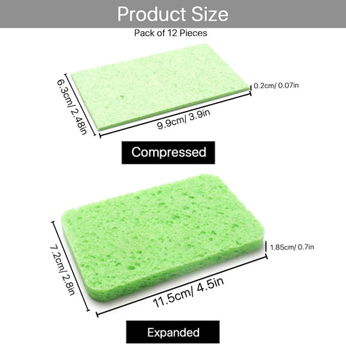VANANA Biodegradable Kitchen Sponges Washing Up, Natural Compostable Cellulose Cleaning Sponges Colourful Sponge for Home Car Daily Use (12, Multi...