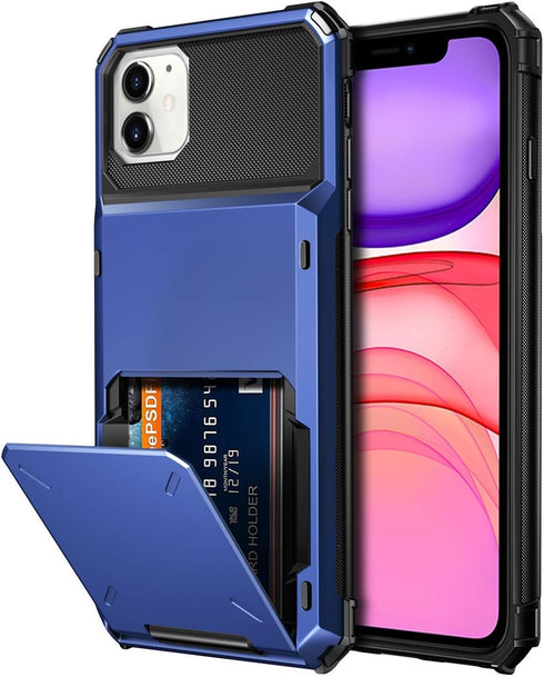 Vofolen Case for iPhone 11 Case Wallet 4-Card Holder ID Slot Flip Door Hidden Pocket Anti-Scratch Dual Layer Hybrid TPU Bumper Armor Protective Ha...