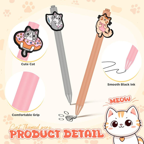 24 Pcs Cute Animal Pens Cartoon Pens Funny Pen Writing Kawaii Ballpoint Pens Retractable Black Ink Pens Birthday Party Gifts for Kids Students Off...