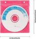 RICHEN 100-Pack Double-Sided CD Sleeve Case – Clear Refill Pages for Storage Binders, Durable & Scratch-Resistant Media Protectors (Pink)...