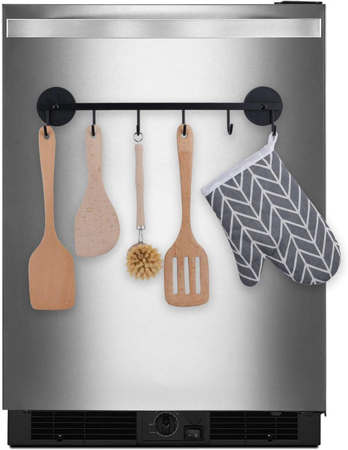 6 Hooks Magnetic Utensil Holder Untensil Rack Tool Hanger Organizer for Refrigerator, Metal Cabinet, Metal Stove, Grill, BBQ...