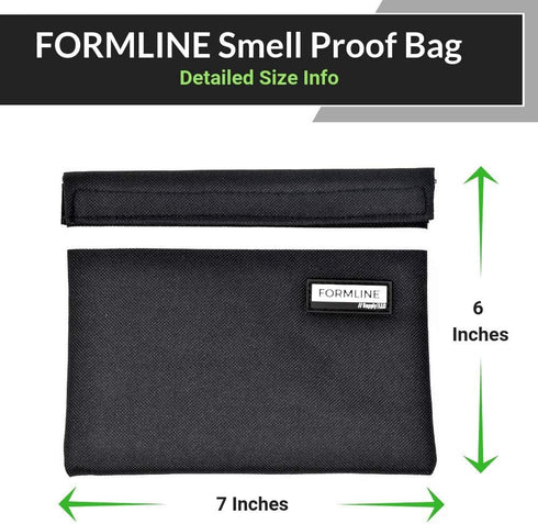 Formline Smell Proof Bag (7x6 inches) with Double the Odor Proof Technology - Scent Proof Pouch Eliminates All Scents. Perfect for Travel and Easi...