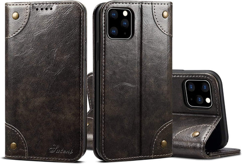 SINIANL Compatible with iPhone 11 Pro Max Leather Case Wallet Folio Case Book Design Magnetic Closure with Stand and ID Holder Credit Card Slots f...