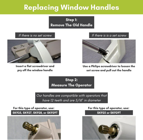 Ideal Security Window Crank Handle, 11/32” Spline, 2-Pack...