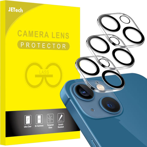 JETech Camera Lens Protector for iPhone 13 6.1-Inch and iPhone 13 mini 5.4-Inch, 9H Tempered Glass, HD Clear, Anti-Scratch, Case Friendly, Does No...