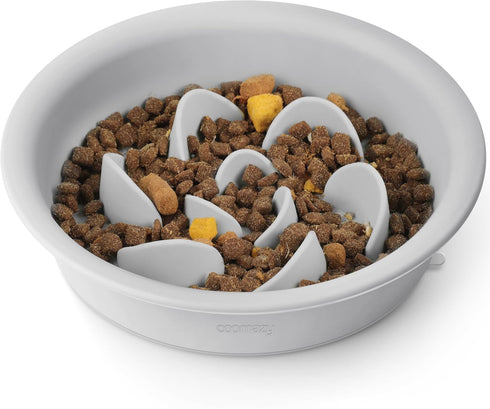 Coomazy Slow Feeder Dog Bowls Specially Designed for Small Breed Dogs French Bulldogs, Beagle, Dachshund, Schnauzer, Grey...