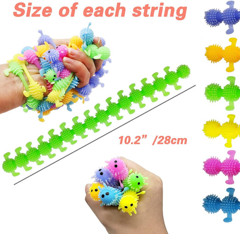 12 Pack Stretchy Fidget Toy,Stretchy String Fidgets Sensory Toys,Colorful Stretchy Strings Fidget Toy for Children's Day Gift,Kids,Adults Stress R...