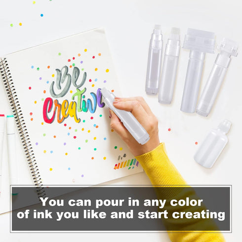 11 Pcs Refillable Paint Pen 6mm 3mm 8.5mm 10mm 15mm 30mm Blank Acrylic Graffiti Markers Empty Refillable Paint Drawing Marker with 11 Pcs Replace ...