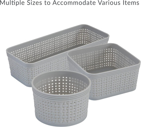 Simplify 6 Piece Organizing Set | Multiple Size Bins | Multipurpose | Office | Desk | Dorm | Bathroom | Storage Basket | Small Items | Accessories...