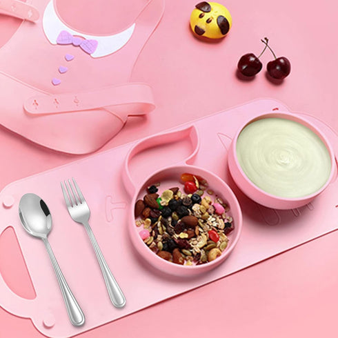 LIANYU 6-Piece Kids Silverware Set, 3 Kid Spoon, 3 Kid Fork, Stainless Steel Toddler Utensils Flatware Set, Child Cutlery Tableware Set, Mirror Fi...