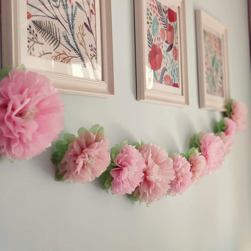 Pinks Flowers Decoration (11''-7'' Assorted) 6 pcs Artificial Tissue Paper Peony Nursery Wall Bridal Shower Centerpiece Baby Girl Birthday Tea Par...