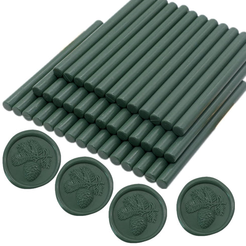 40 Pcs Glue Gun Sealing Wax Sticks for Wax Seal Stamp, Olive Green Sealing Glue Gun Sealing Wax Sticks Mini Glue Stick, Great for Wedding Invitati...
