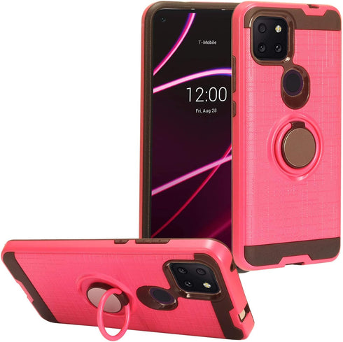 for T-Mobile REVVL 5G (6.53") T790W/T790Z - Phone Case w/Ring Stand - RS2 Hot Pink...