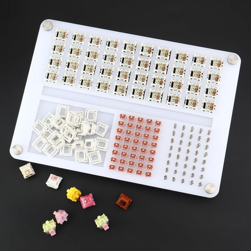 YIMAGUJRX 40 Switches Acrylic Lube Station for Custom Mechanical Keyboard Switches(White...