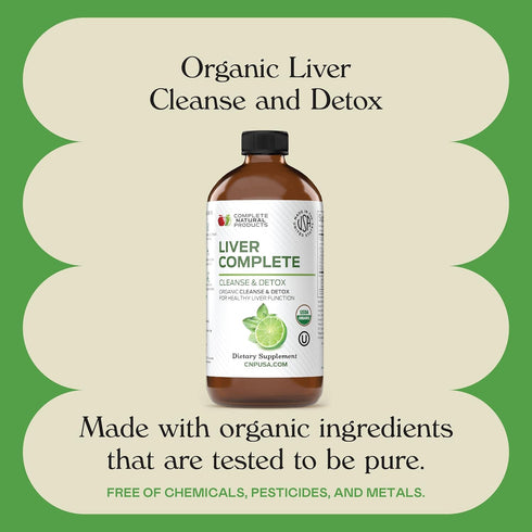 Liver Complete 8oz Organic Liquid Concentrate - Liver Cleanse & Digestive Bitters Vinegar Supplement...