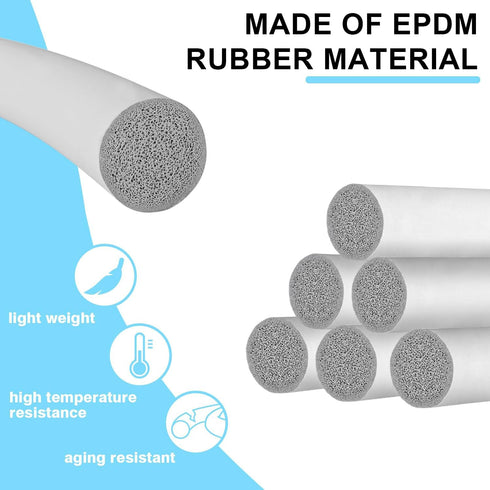 Backer Rod Caulk Saver for Gaps and Joint Concrete Filling, EPDM Rubber Backing Rod Joint Filler (1/4" Diameter x 16.4' Length, Gray)...