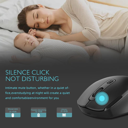ONE-UP Wireless Mouse, 2.4G Silent Mouse, Computer Mouse with USB Nano Receiver for Laptop, Chromebook, PC, Mac, Windows and School Work (Black)...