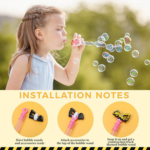 30 Pcs Construction Bubble Wand Bubbles Party Favors for Boys Girls New Bubbles Wand Mini Bubble Maker Toy for Classroom Prizes Construction Car a...