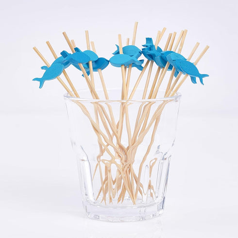 PuTwo Cocktail Toothpicks 100 Counts Cocktail Picks Handmade Natural Bamboo Cocktail Sticks Eco-Friendly Appetizer Skewers for Cocktail Appetizers...