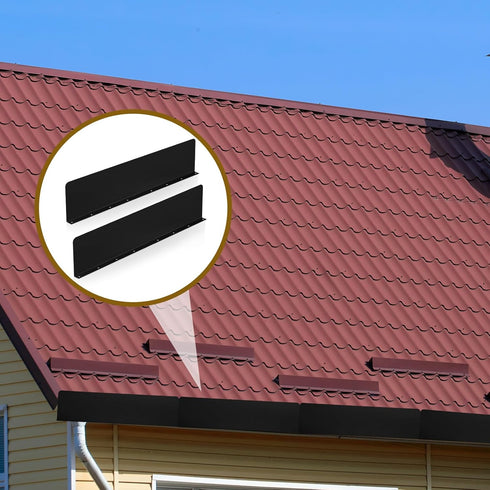 2 Pcs Gutter Valley Splash Guards Downspout Diverter Roof Rain Diverter Roofing Gutter Guards with 20 Screws Gutters for House Residential Flat Sh...