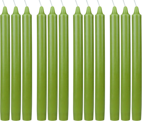 Zest Candle 12-Piece Taper Candles, 10-Inch, Sage Green Straight...