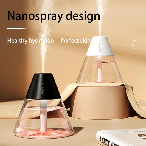 INVODA Mini Humidifiers, 260ml USB Personal Cool Mist Humidifier Cute Volcanoes Desktop Air Humidifier Quiet Night Light Small Humidifier for Car,...