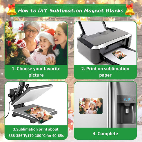 Sublimation Magnet Blanks 4x3 inch, Sublimation Blank Fridge Magnets - 20PCS Personalized Sublimation Blanks Products for DIY Kitchen Refrigerator...