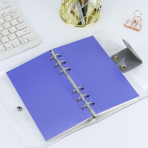 A6 Blue Cash Envelope, 2 Sets 6 Hole Budget Loose Leaf Binder Pockets Index Envelopes for Budgeting Money Saving (3 Set, 15 Pockets)...