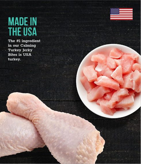 Wholesome Pride Functional Calming Support Turkey Recipe Jerky Bites Calming Dog Treats - 8 oz...