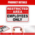 4 Pcs Restricted Area Employees Only Sign 10 x 7 Inches Do Not Enter Sign with 4 Pre Drilled Holes Reflective Warning Signs Rust Free Easy to Moun...