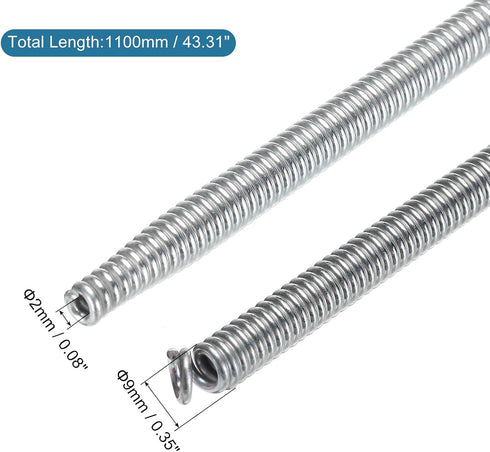 MECCANIXITY Spring Tube Bender OD 9mm/0.35" Steel Spring Pipe Copper Tubes 1100mm/43.31" Long for 1/2" Copper Pipe(12mm) in Home Renovations,Elect...