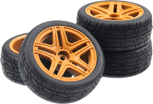 OD2.75'' 12mm Hex Hub Wheel Rims Nylon & Rubber Tires Compatible with HSP Tamiya HPI Kyosho Traxxas WLtoys 1/10 1/12 On-Road Touring Car,Wltoys 14...