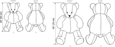 Simplicity Plush Bear Packet, Code 9307 Sewing Pattern, One Size, White...