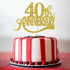 Gold Glitter 40th Anniversary Cake Topper - for Happy 40th Wedding Anniversary / 40th Birthday Party/Cheers to 40 Years Party Decorations...