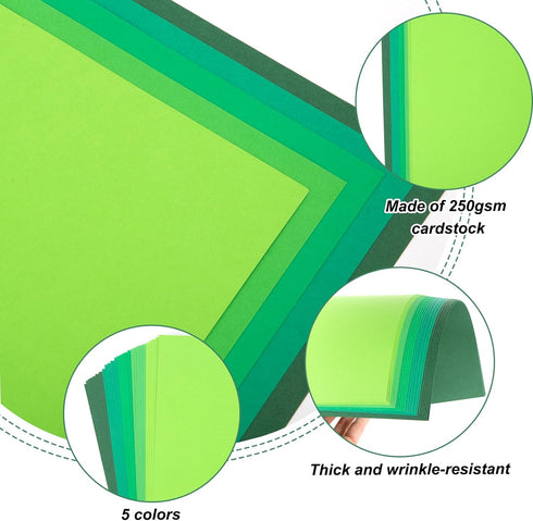 SallyFashion 27 Sheets Cardstock Paper for Craft, A4 Heavyweight Construction Paper Green Thick Craft Paper for Kids Art St. Patrick Decoration 25...