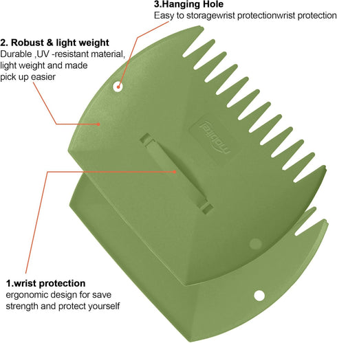 Hand Rakes Leaf Scoops -Large Leaf Grabber for Picking Up Yard Leaves, Lawn Garbage and Grass Clippings...