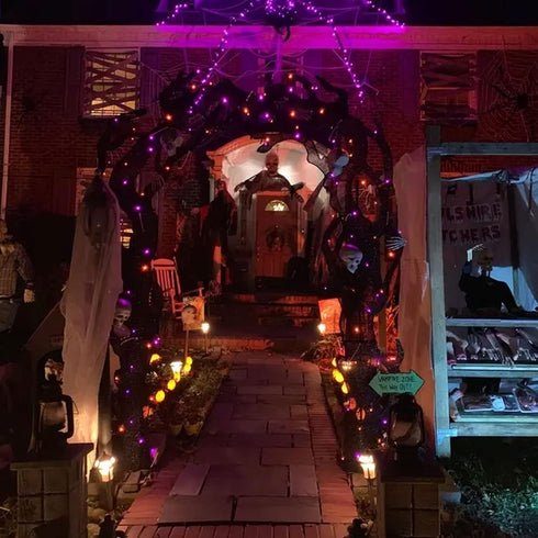 Purple and Orange Halloween Lights, 20FT 100 Count Incandescent Halloween Mini String Lights, Waterproof Halloween Decorations for Outdoor Indoor ...
