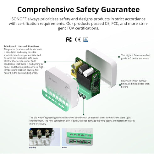 SONOFF MINIR4M 10A Matter Smart Switch,Universal DIY Module for Smart Home Automation Solution, Compatible with Alexa & Google Home Assistant,1 Pa...