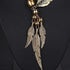 Brown Women Girls Antique Vintage Time Necklace Sweater Chain Pendant Feather Pendant Necklace Brown and Gold...