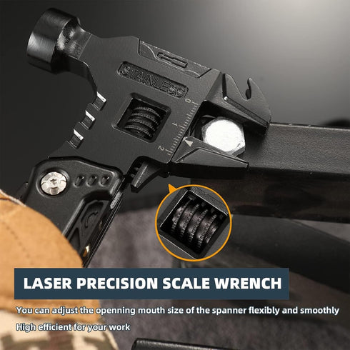 Camping Essentials Multitool Hammer Adjustable Wrench - TGGAML 14 in 1 Survival Gear Pliers Saw Bottle Can Opener Screwdriver Gift for Father Him ...