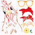 FINGERINSPIRE Chicken Lady Painting Stencil 11.8x11.8 inch Hollow Out Rooster Pattern Drawing Stencil Reusable Bow Tie Eyeglass Frame Flower Craft...
