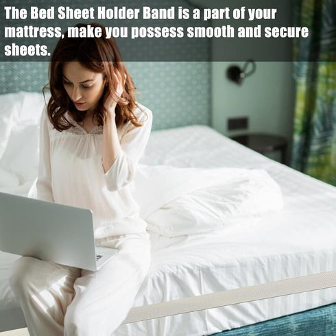 Upgrade Bed Sheet Holder Band, Adjustable Elastic Fitted Sheet Fasteners, Keep Sheets Tight and Fitted Bottom Sheet Cover Strap, Suitable for All ...