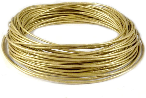 Cords Craft® | 1.0 mm Genuine Round Leather Cords for Jewelry Making Bracelet Necklaces Hair Accessories Dog Collar Beading Work DIY Craft (Metall...