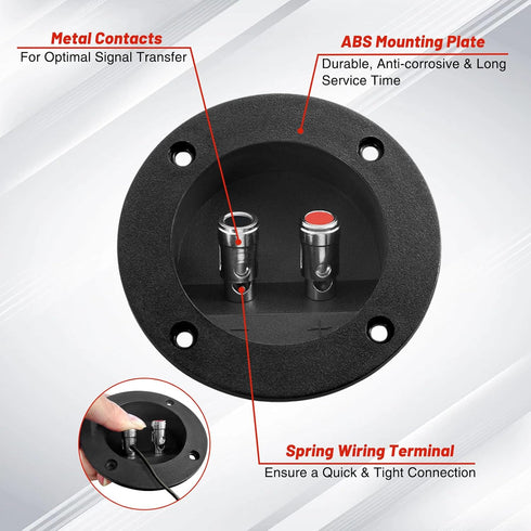 4PCS 3.5" Speaker Box Terminal Cup, Spring Round Subwoofer Box Terminal Binding Post Connector for DIY Home Car Speaker & Sub-woofer...
