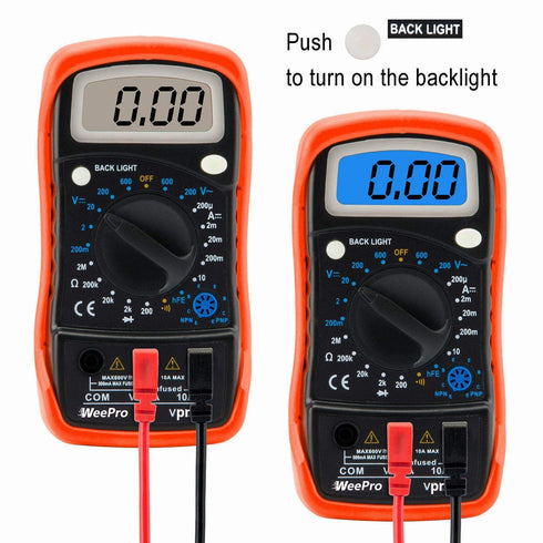 Vpro850L Digital Multimeter DC AC Voltmeter, Ohm Volt Amp Test Meter, Electric Tester Ohmmeter with Diode and Continuity Detector, Backlit Display...
